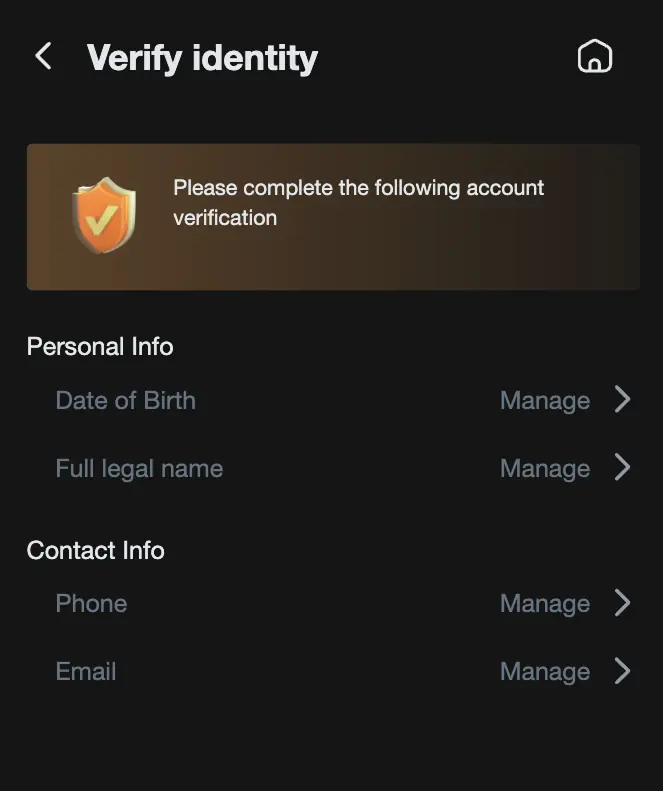 Jeetbuzz — মোবাইল verify identity স্ক্রিন